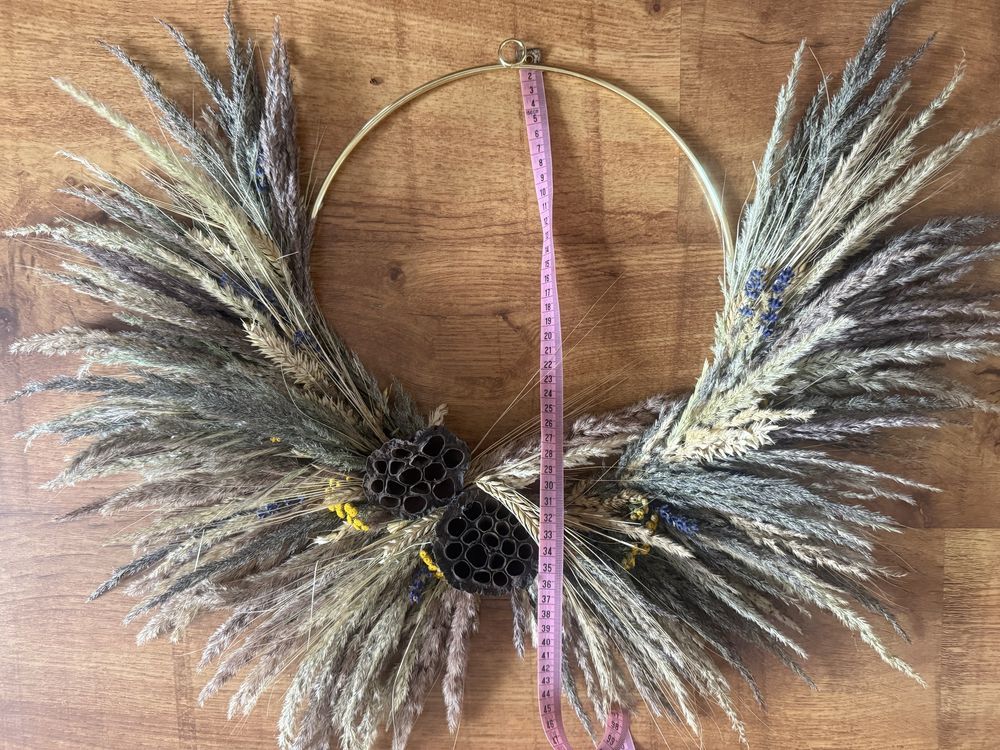 Wianek na drzwi , rekodzielo naturalne trawy boho
