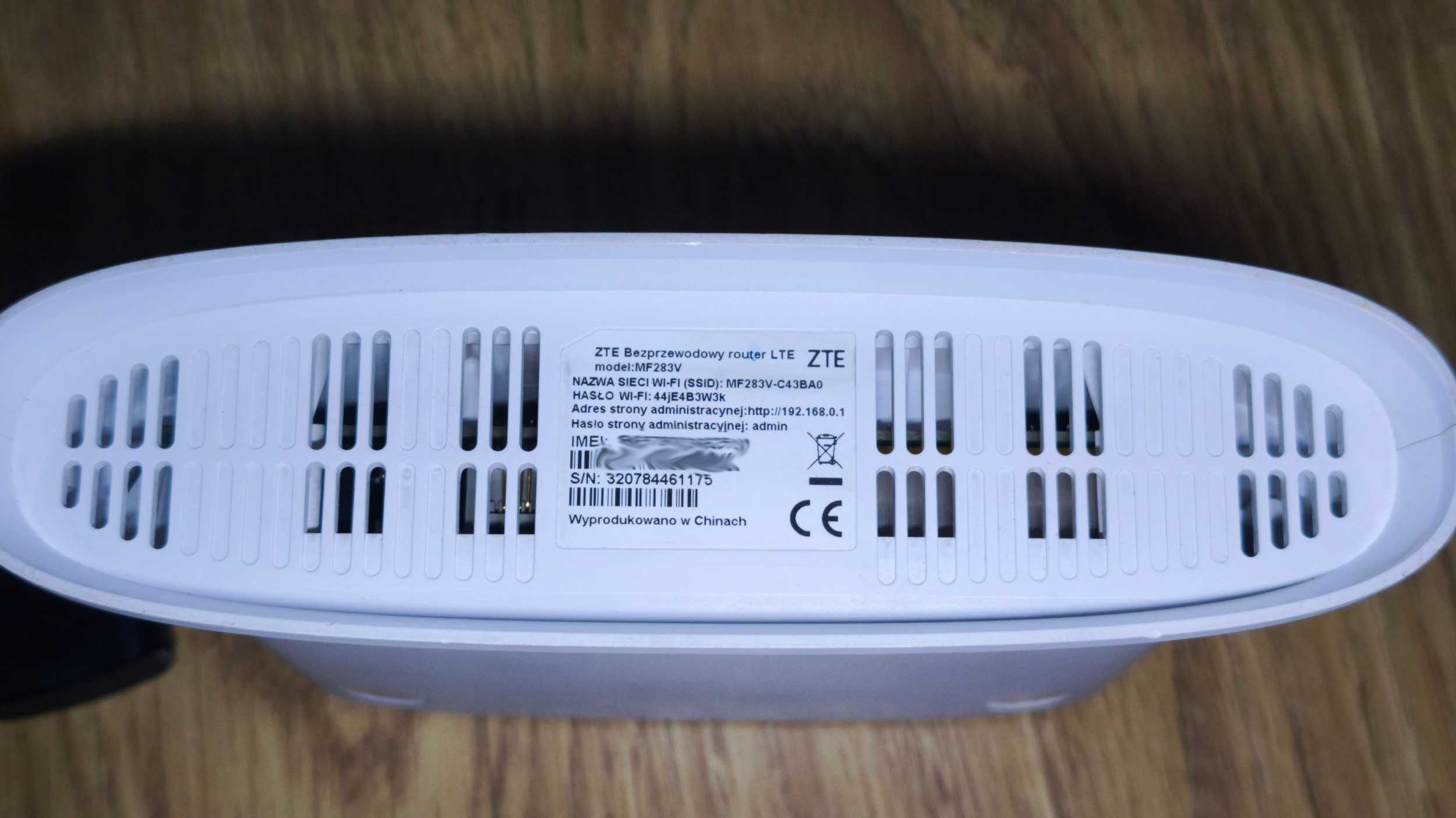 ZTE MF283v bezprzewodowy router 4G LTE ; WiFi 300Mbps ; bez SIM-Lock