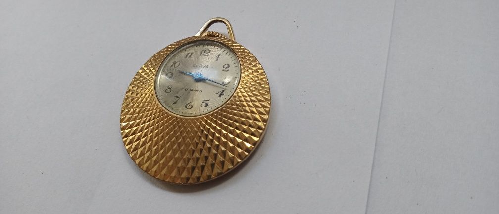 PIĘKNY zegarek wisiorek "SLAVA" koperta pozłacana