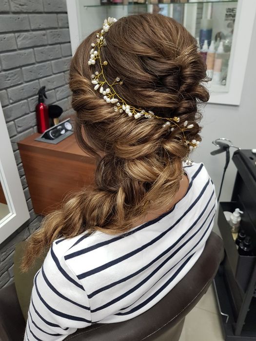 Złoto-biała ślubna ozdoba do włosów