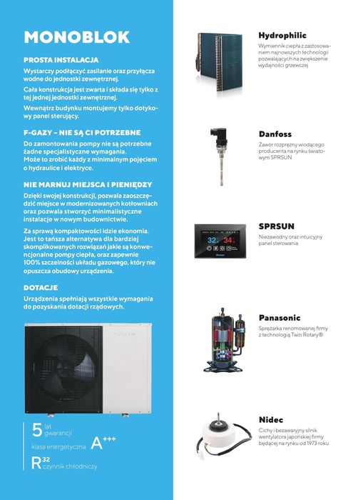 Pompa ciepła MONOBLOK SPRSUN 9,5kW