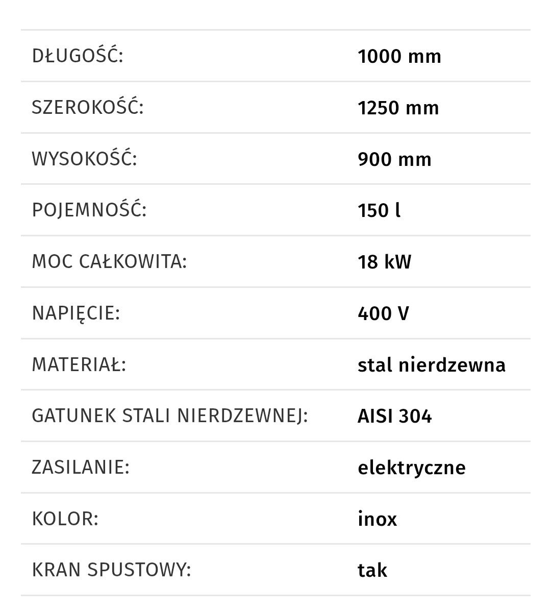 Kocioł warzelny, Kocioł 150 lozamet, Kocioł do gotowania