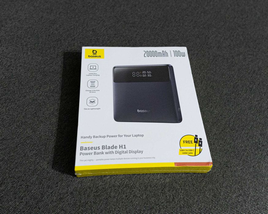 (НОВИЙ) Павербанк Baseus Blade 20000mAh 100W HD Edition Black