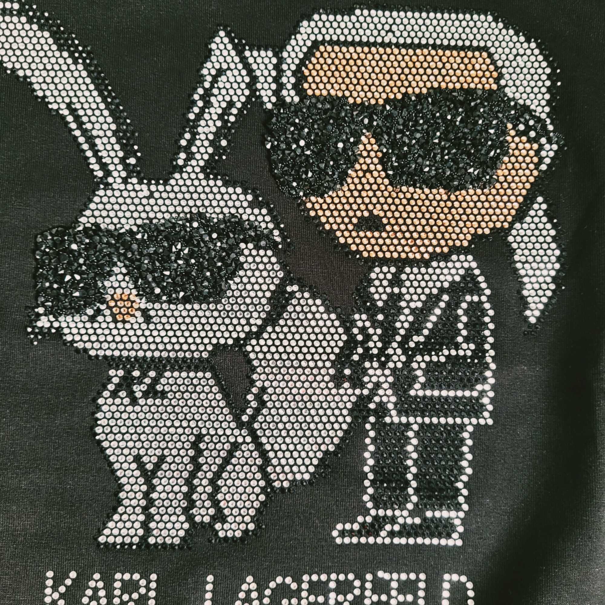 Komplet damski Karl Lagerfeld cyrkonie czarny XXL