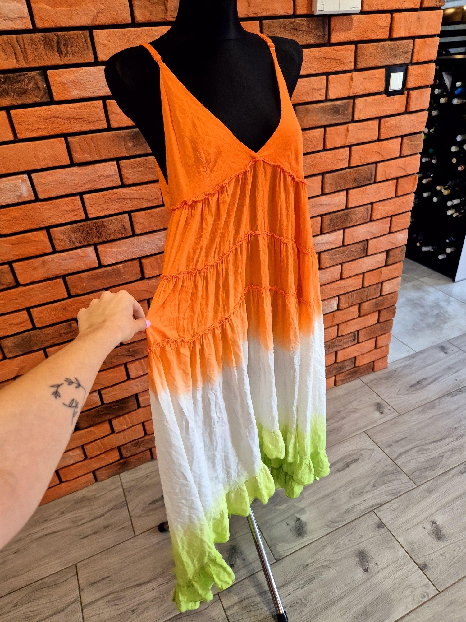 Kolorowa sukienka letnia maxi M L XL