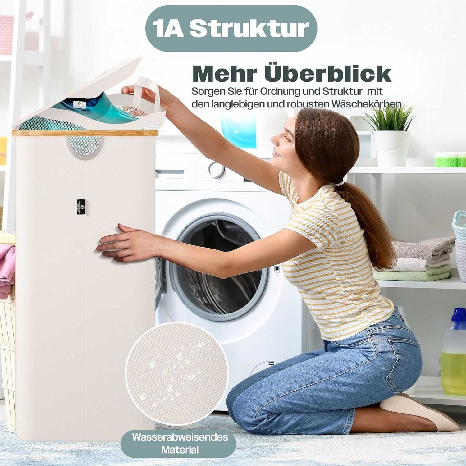 Nowy kosz na pranie/ KESSER sorter 140L / organizer ubrań !4418!