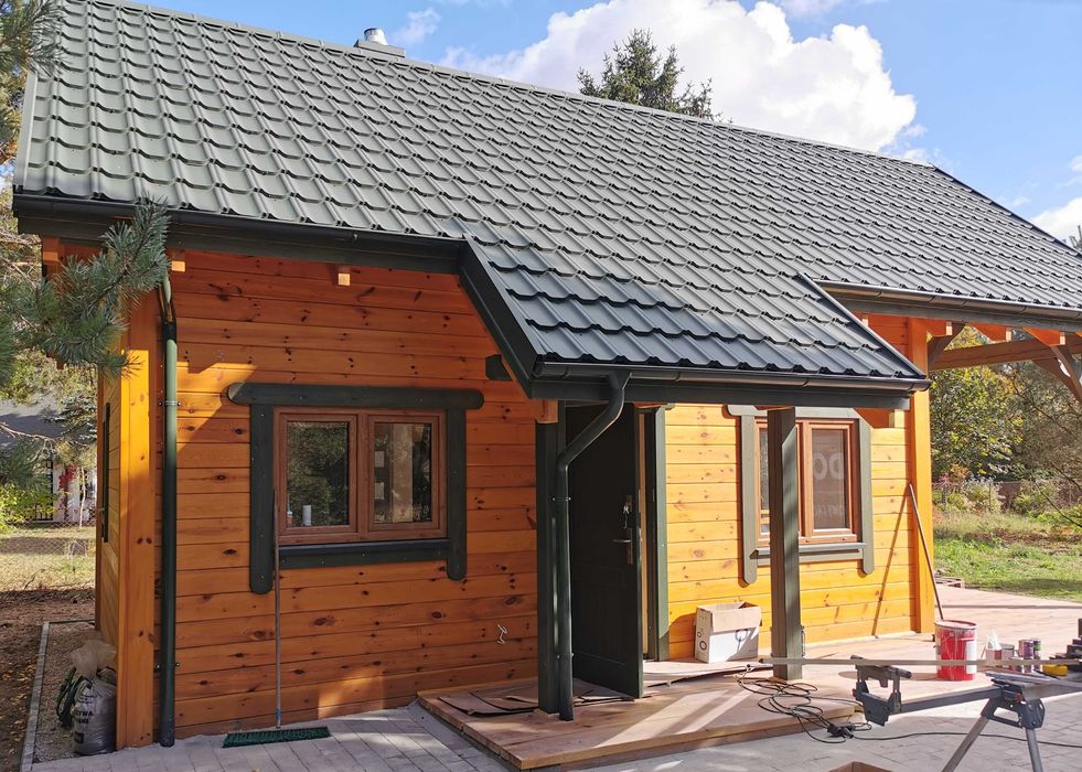 Całoroczny dom z drewna 35 m2 NA ZGŁOSZENIE bez pozwolenia