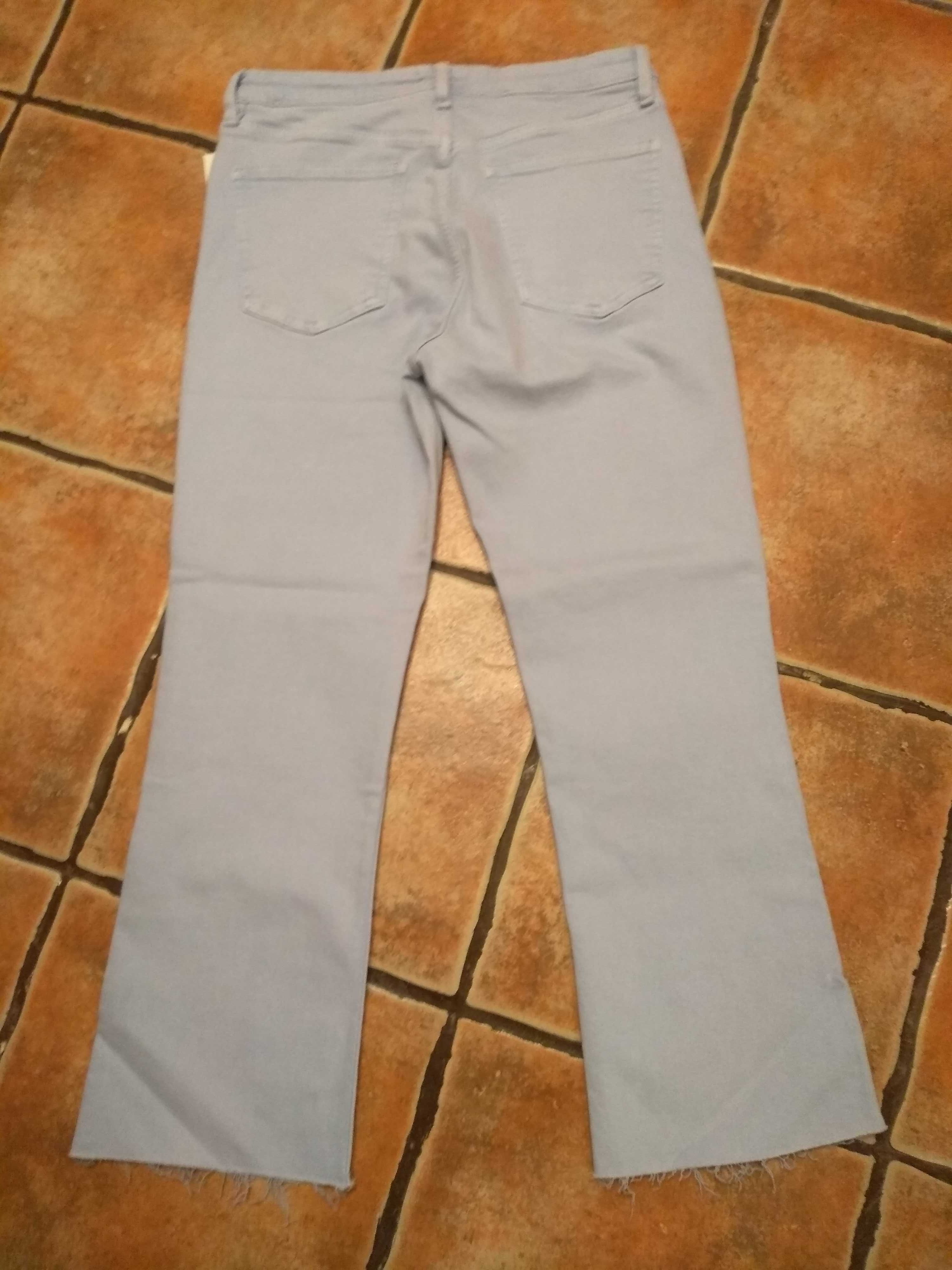 Jeansy Zara 40 M L nowe crop flare rozszerzana nogawka dżinsy błękit
