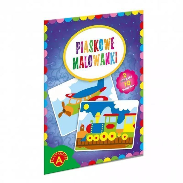 Piaskowe malowanki. Pociąg i samolot. Alexander