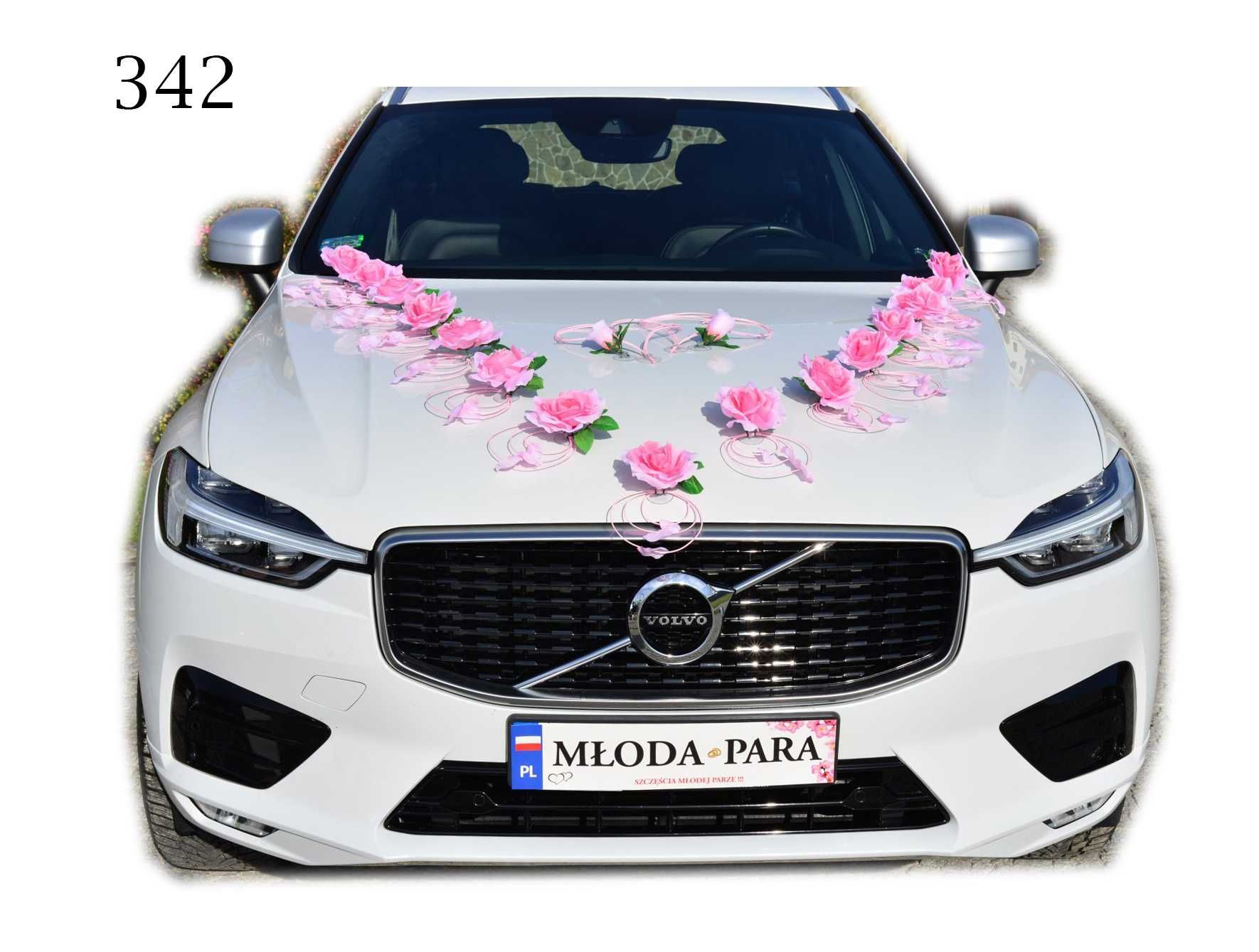 DUŻA piękna ozdoba dekoracja na samochód ślubny NOWA 342
