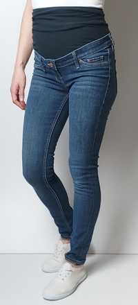 H&M MAMA_jeansy ciążowe Skinny_XS/S L74cm