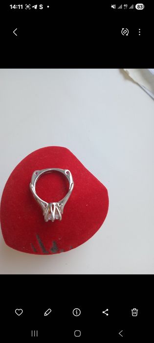 Кольцо, муассанит брилиант серебро