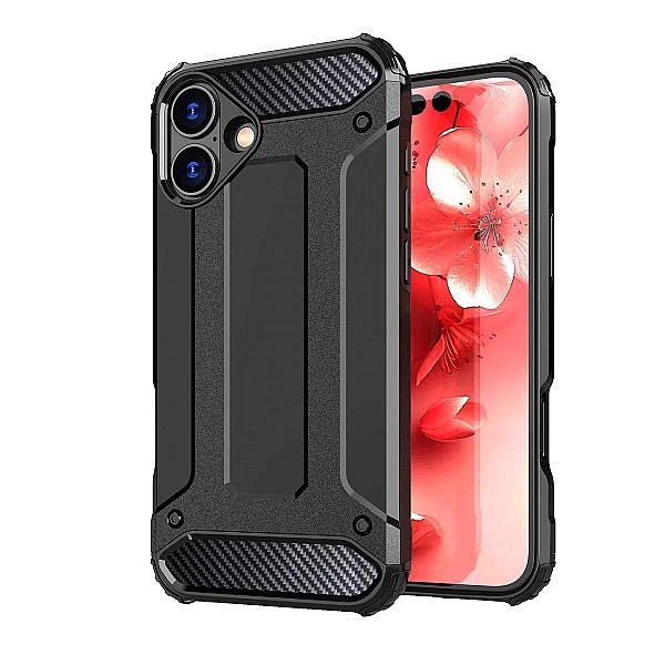 Etui Hybrid Armor pancerne na iPhone 16 Plus - czarne