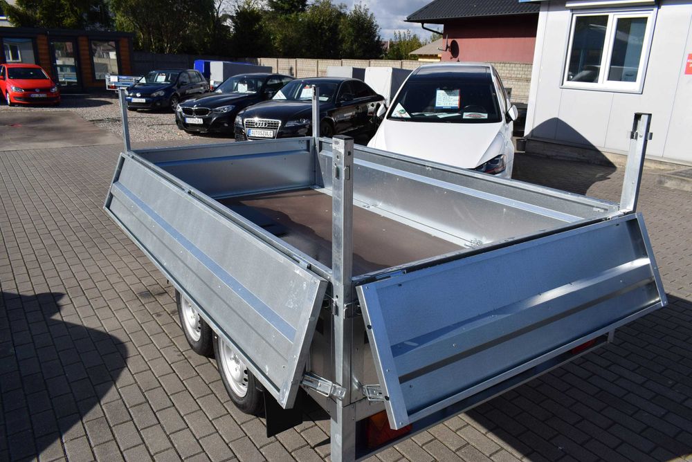 Przyczepa Neptun 263x145x40 + Drugie Burty, Dwuosiowa Platforma, Kat.B