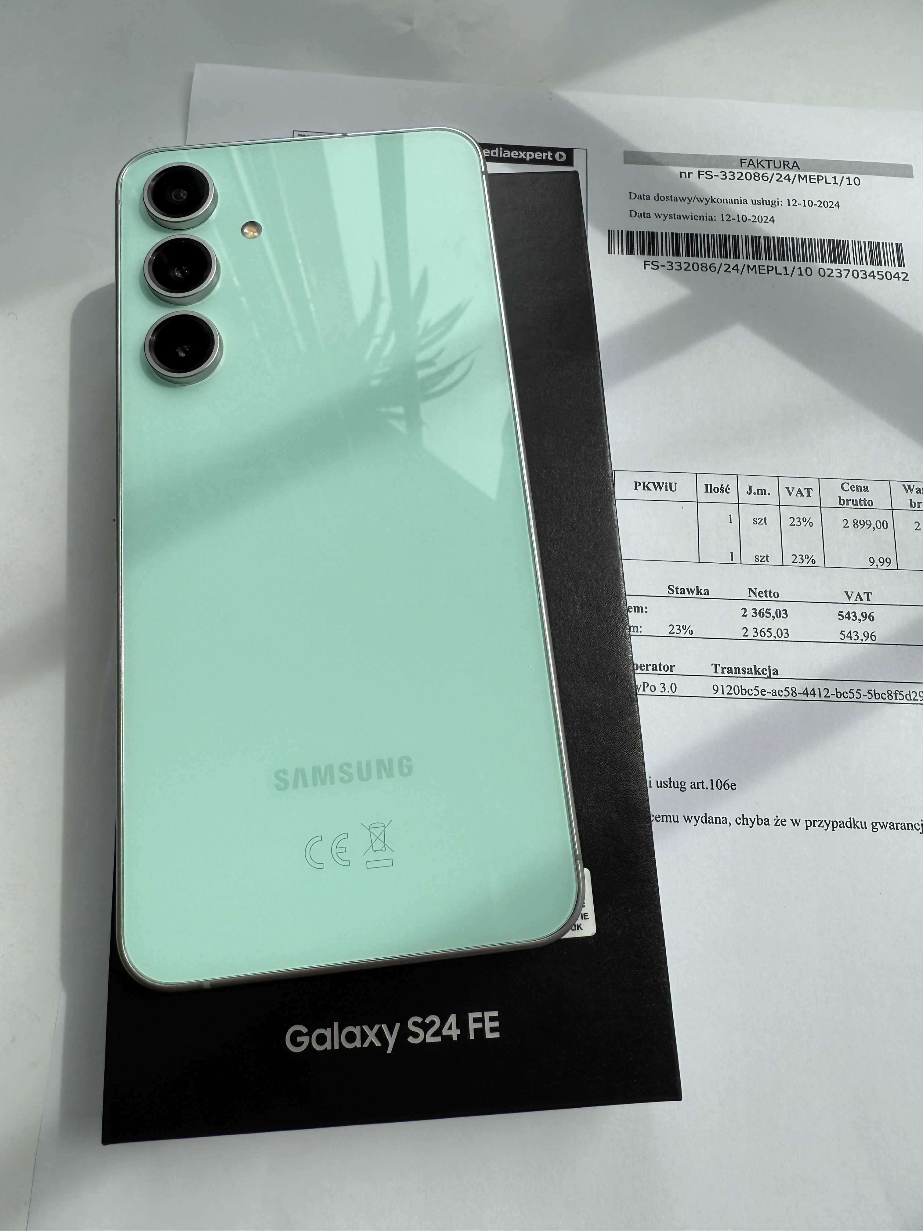 samsung Galaxy S24 FE 5G, 128 GB, Mint, gwarancja