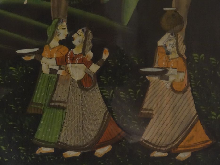 PINTURA INDIANA em pano de Seda ∟ Krishna & Consortes