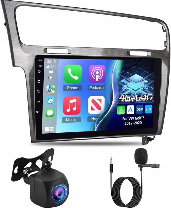 Radio nawigacja carplay android 15 GPS vw golf 7 2012 -2020  4/64GB