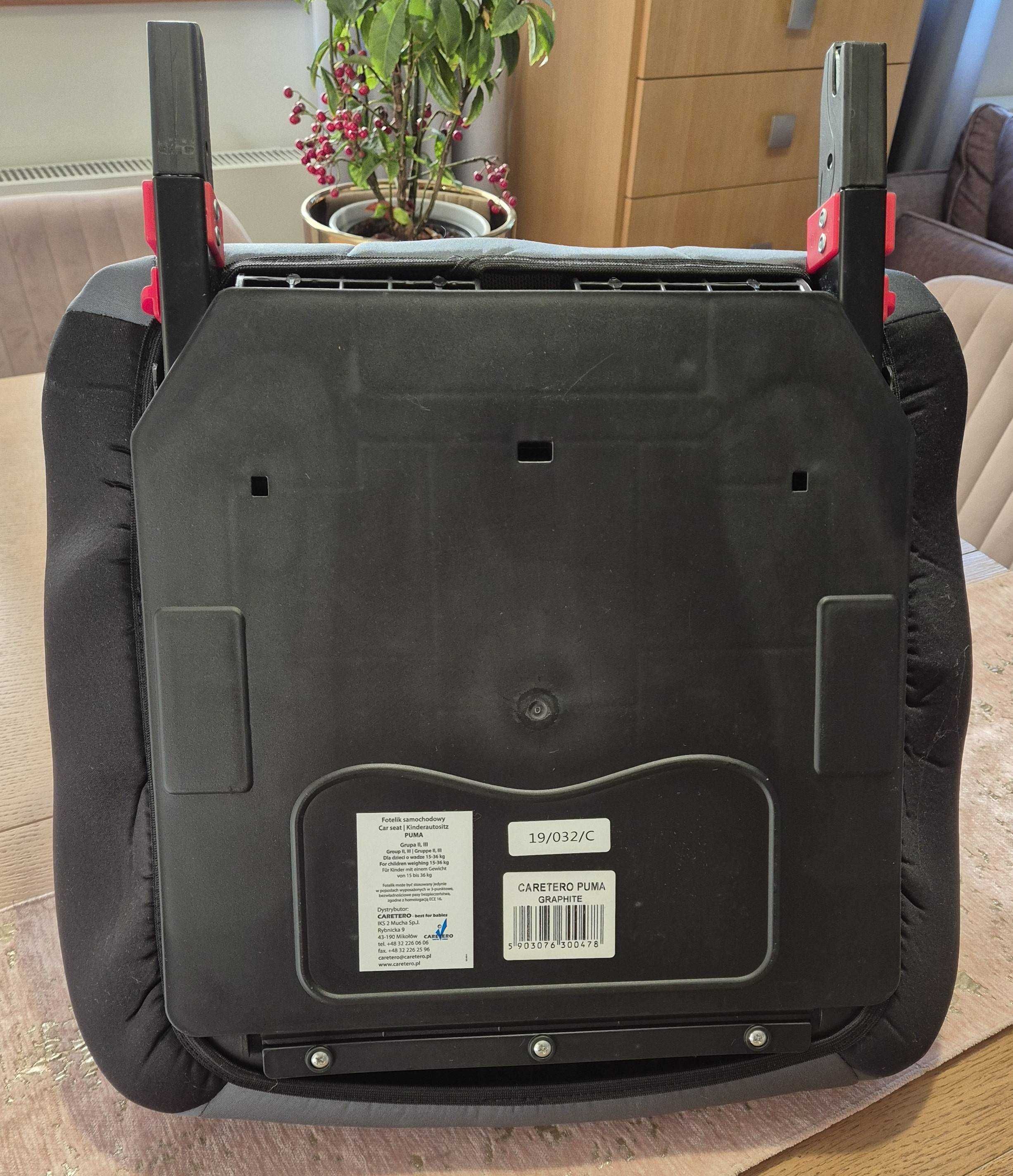 Fotelik podstawka PUMA 15-36kg z isofixem - graphitte (stan bdb)
