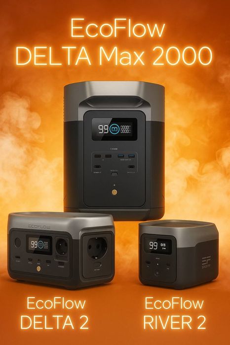 Зарядна станція EcoFlow Delta 2  , 1800 W, 1024 Вт/год, оригинал.