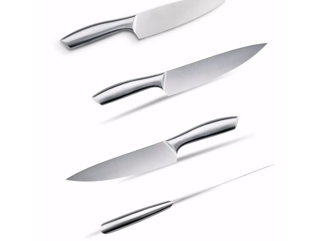 Komplet Noży Kuchennych W Bloku Całostalowe + Stojak