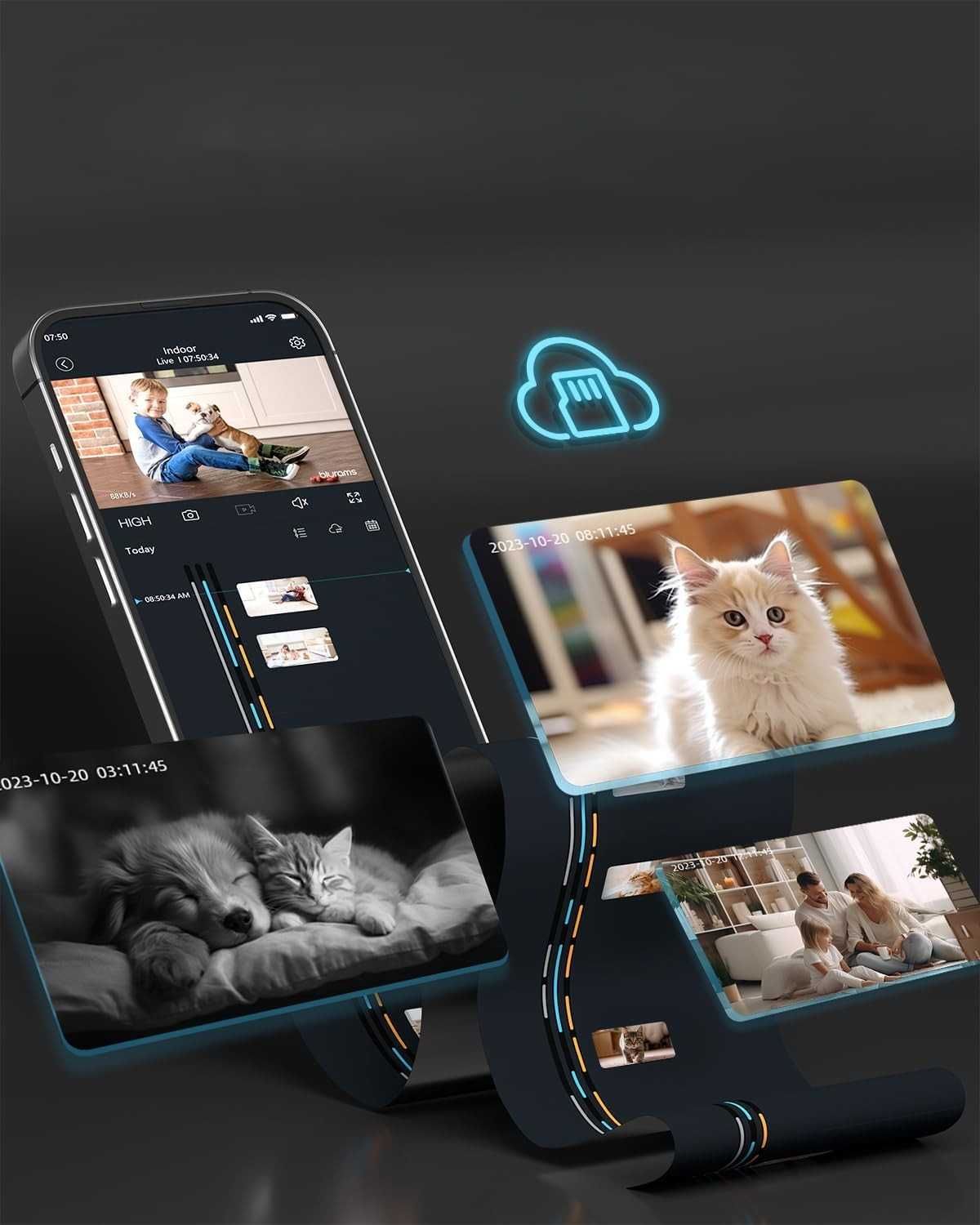 Kamera wewnętrzna blurams 2K PTZ 360° WiFi, Audio