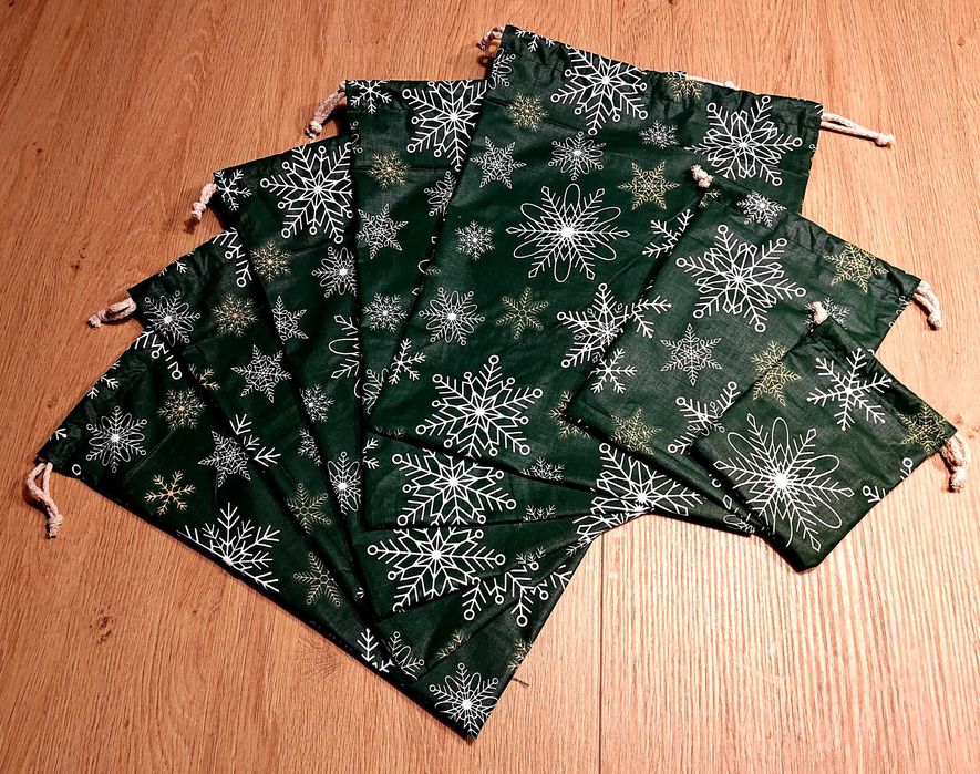 Worki na prezenty, worki mikołajowe, worek na kapcie, worek na buty