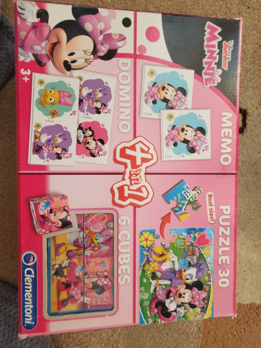 Zestaw minnie 3w1 Memo, Domino i puzzle