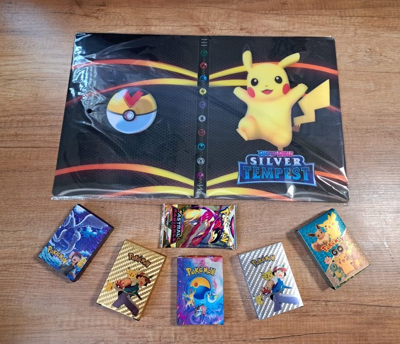 Zestaw kart pokemon plus duży album 3d