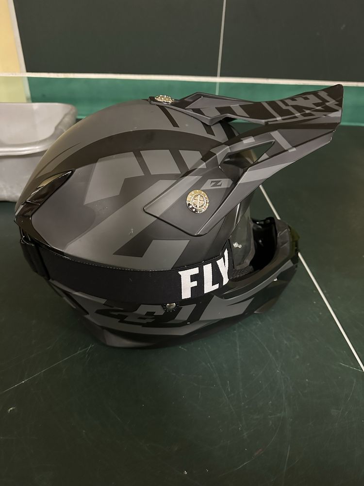 Kask motocyklowy cross gogle rekawice