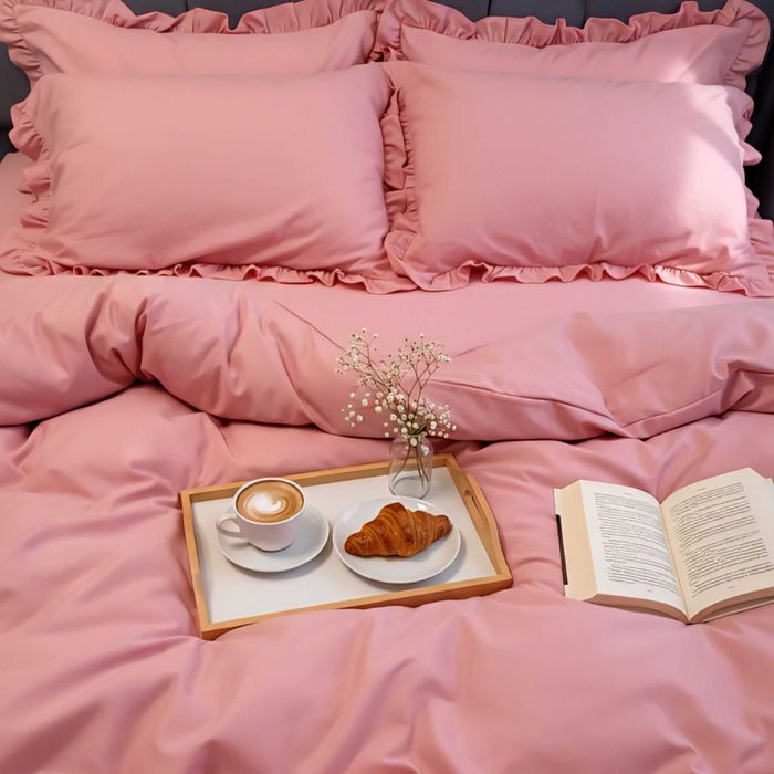 Тепла постільна білизна Фланель 150 г/м2. Колір Рожева Пудра. Байка