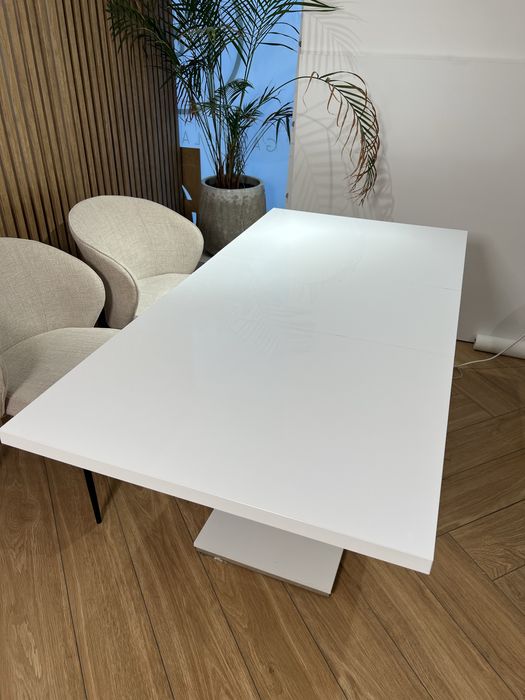 Stół biały rozkładany – 120/160 x 80 cm, wys. 76 cm