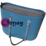Grafitowy organizer do OBAG MINI plecionka grafit 2 kieszenie OMAY