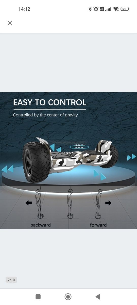 Hoverboard elektryczny 8,5" + LED