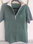 Golfino T-Shirt M butelkowa zieleń polo bluzka bawełna