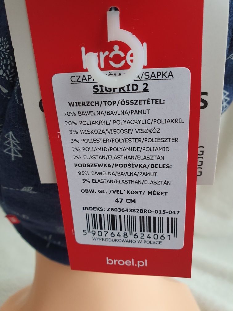 czapka z pomponem broel 47cm misie miś zimowa przejściowa jesienna