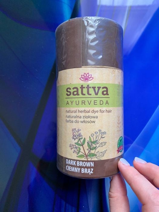SATTVA naturalna ziołowa farba do włosów Ciemny Brąz, Nowa