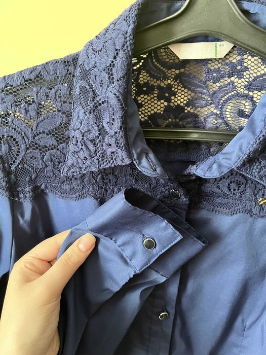 Рубашка женская Kalicyu 44 с длинным рукавом синяя