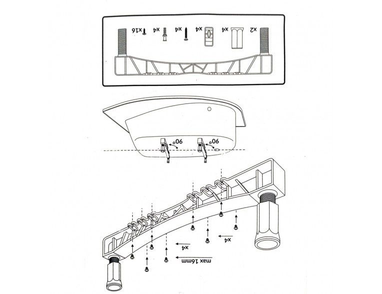 Ніжки для ванни (опора для ванни) Excellent 128 - 180 мм, посилені