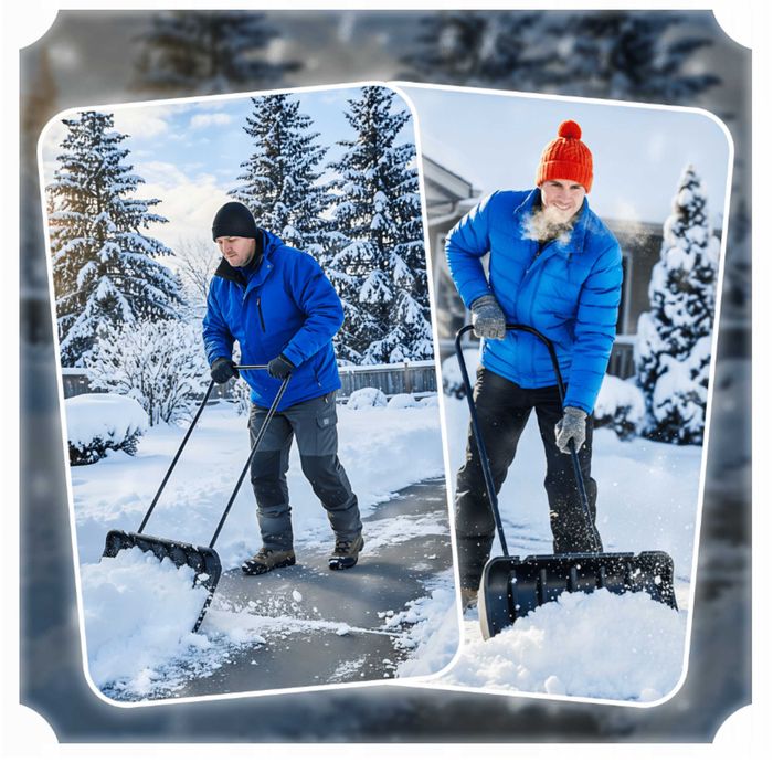 Zgarniacz do Śniegu Łopata Do Śniegu Na Kółkach Pług do Śniegu 80 cm