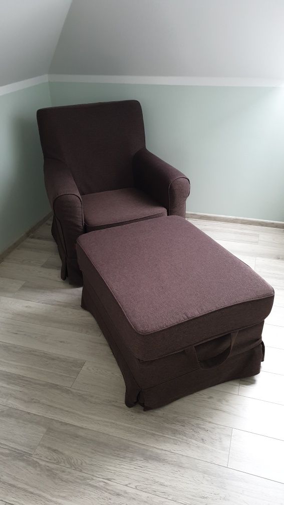 Fotel i podnóżek IKEA Ektorp Jennylund