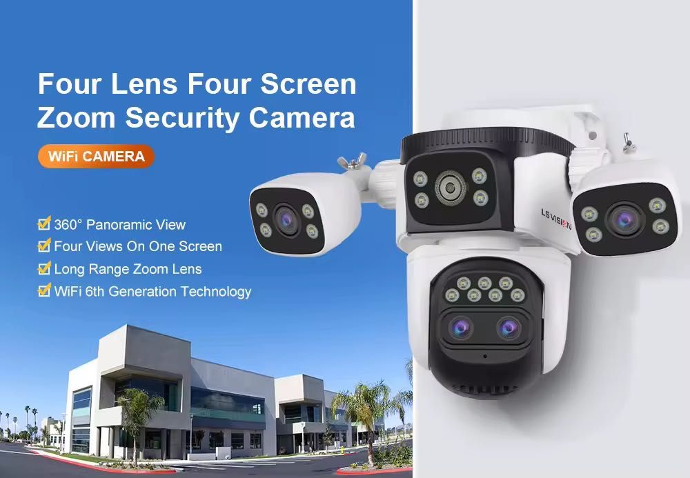 Бездротова  WIFI камера Ls Vision IP-камера 10XZoom Чотири екрани