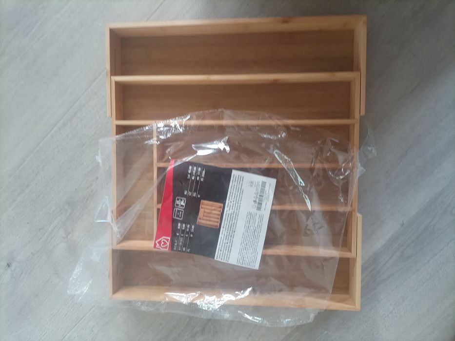 Organizer do szuflady, pojemnik na sztućce, przybory kuchenne bambus
