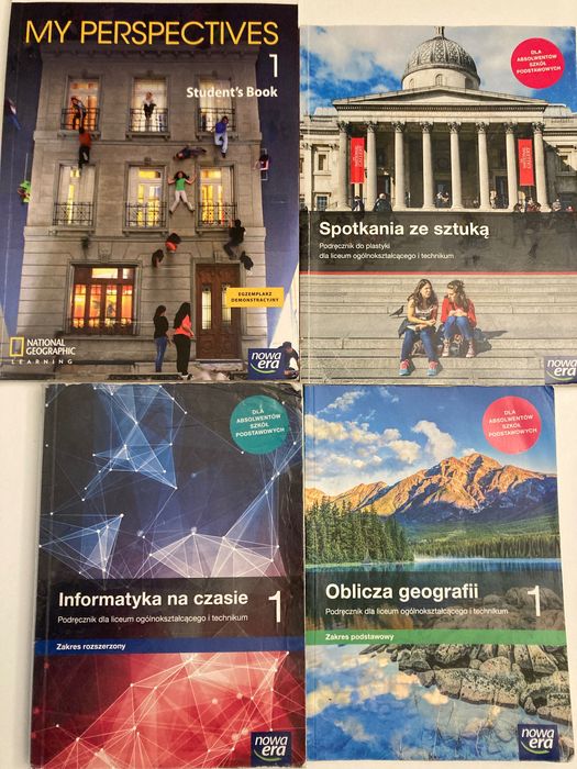 4 Podręcznika do liceum – 1 klasa - tanio