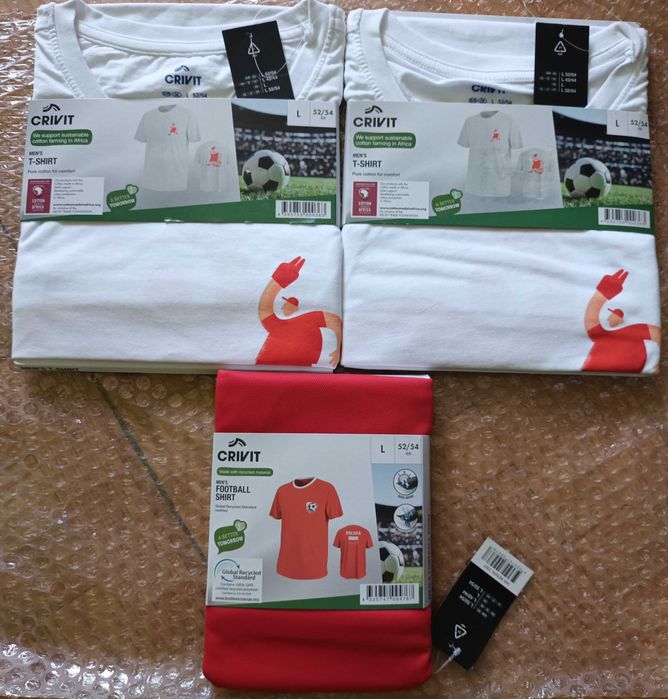 Wyprzedaż-3szt koszulki męskie sportowe nieużywane roz.L -BARDZO TANIO