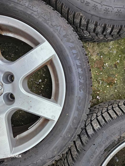 Alu laguna 3 5x114,3 z zimą 7mm Dunlop Winter Sport 205/60/16 z 2019r.