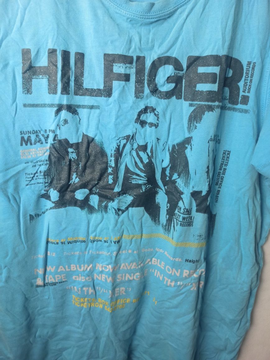 Hilfiger vintage print t-shirt koszulka XL