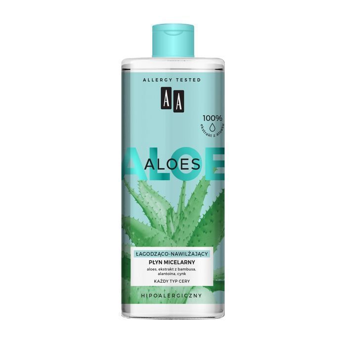 Płyn Micelarny AA Aloes 100% Aloe Vera 400ml - Długotrwałe Nawilżenie