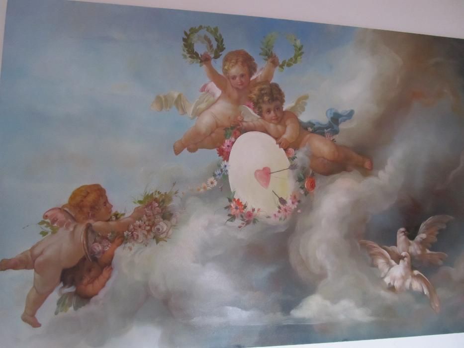 "O alvo do Cupido" quadro óleo sobre tela