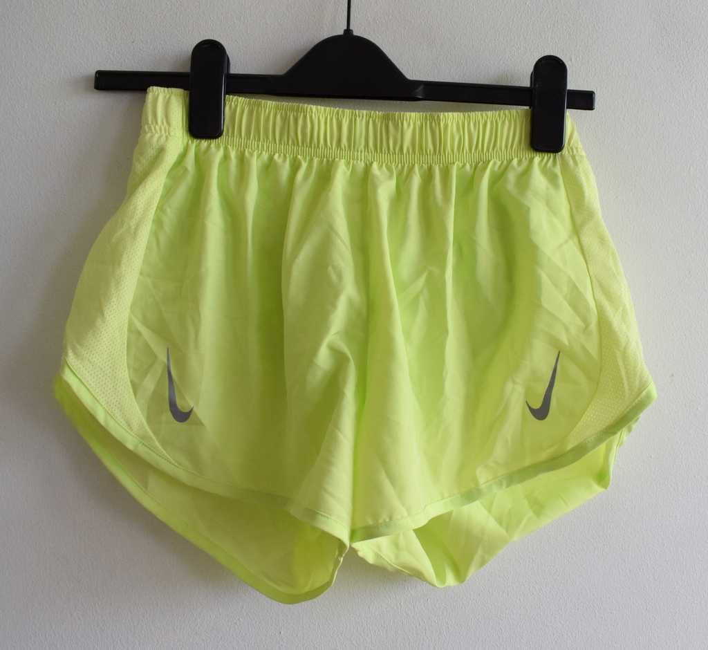 Nike limonkowe elastyczna spodenki szorty na gumce 38 m s