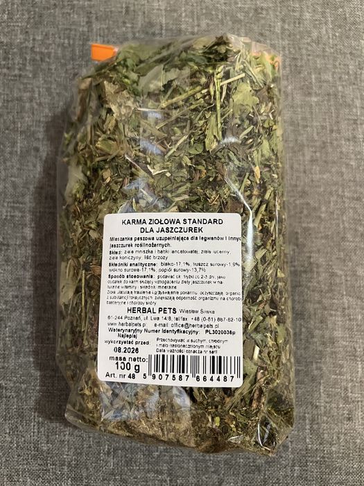 Karma ziołowa jaszczurki herbal pets